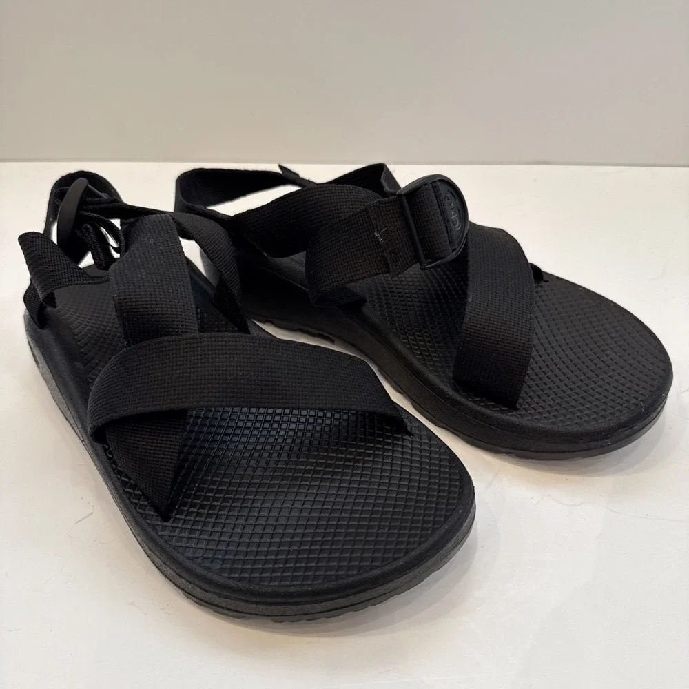 Men's 11 M Chaco Mega Z/Cloud Sandals Solid Black J106635 Hiking Slingback Trail